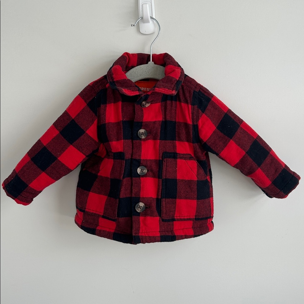 Joe Fresh Red and Black Checkered Jacket with Sherpa Lining